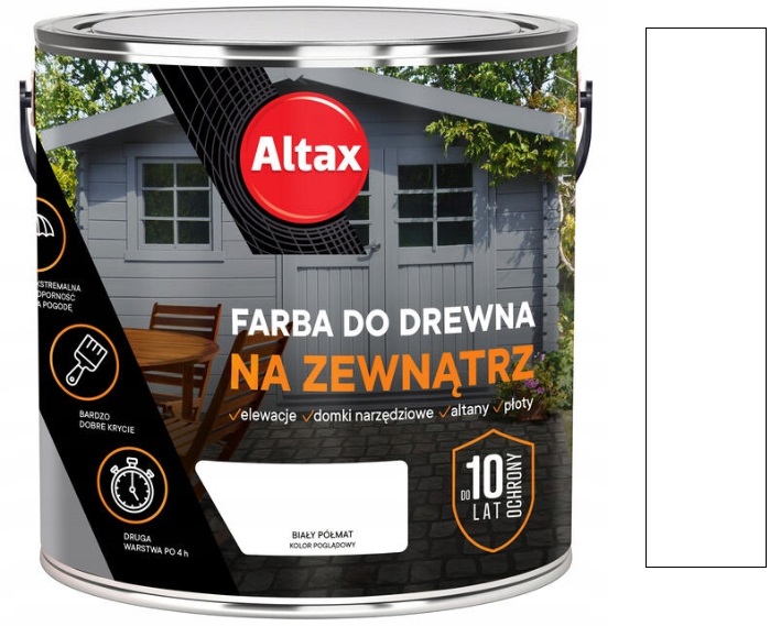 

Altax Do Drewna Na Zewnątrz 2,5L Biały Półmat