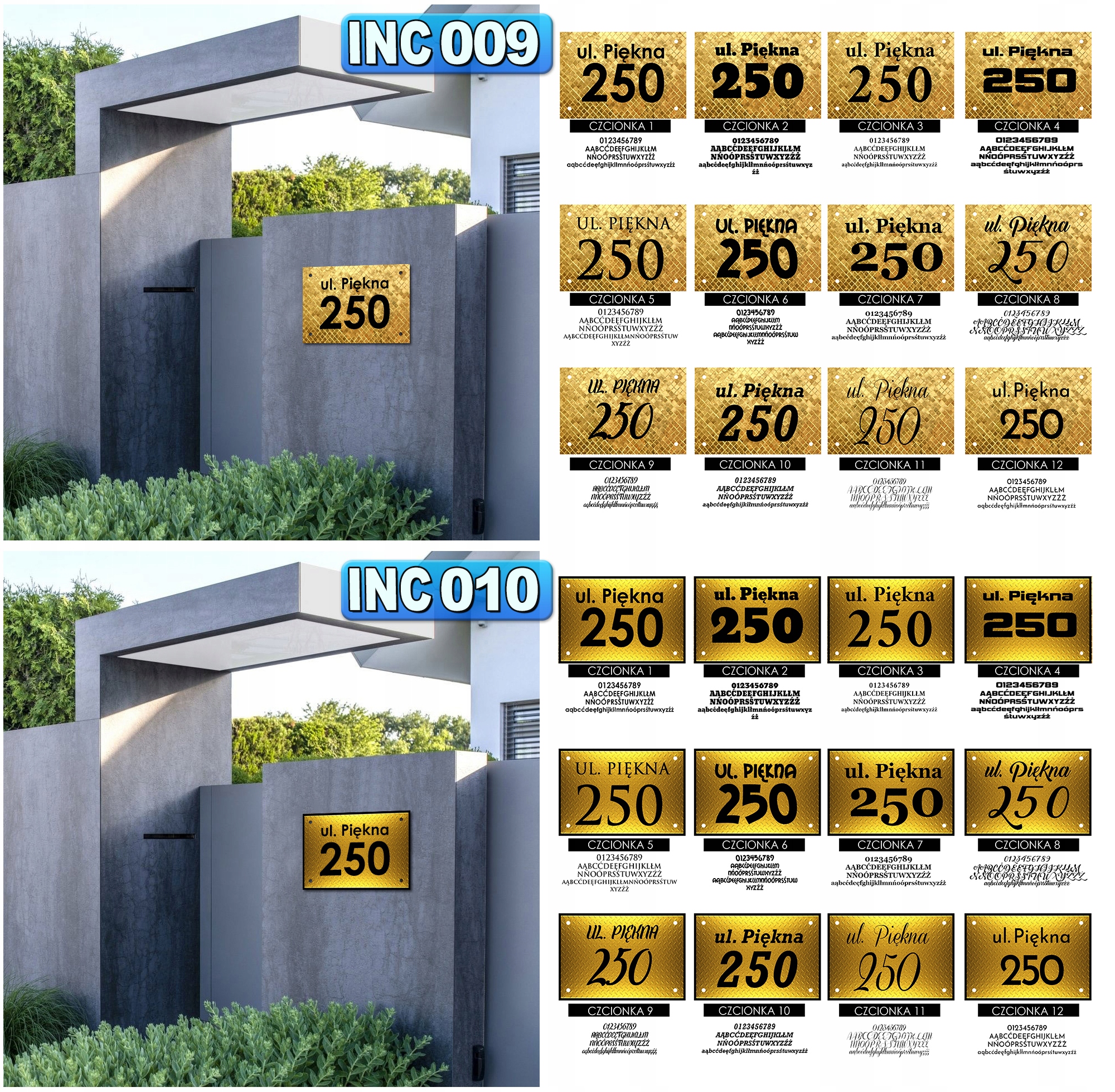 Tabliczka Tablica ADRESOWA Numer domu WZORY Długość (cm) 38
