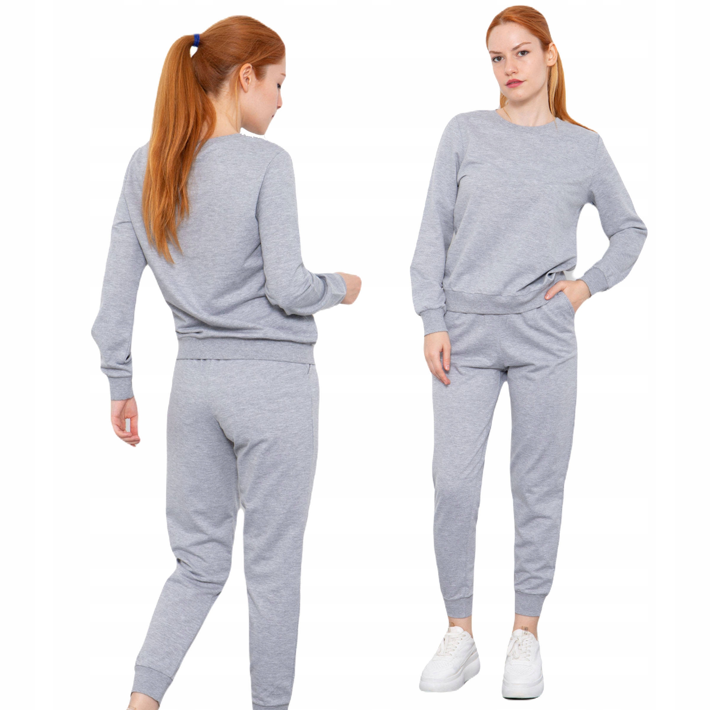 

Komplet Dresowy Dwuczęściowy Damski Szary M