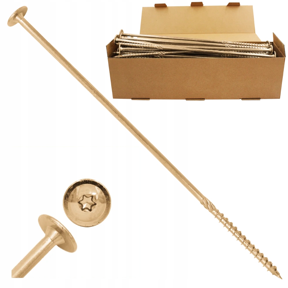 Tesařské Vruty Do Dřeva 8x380 Talířové Torx 50 Ks WCT-08380 Azmet