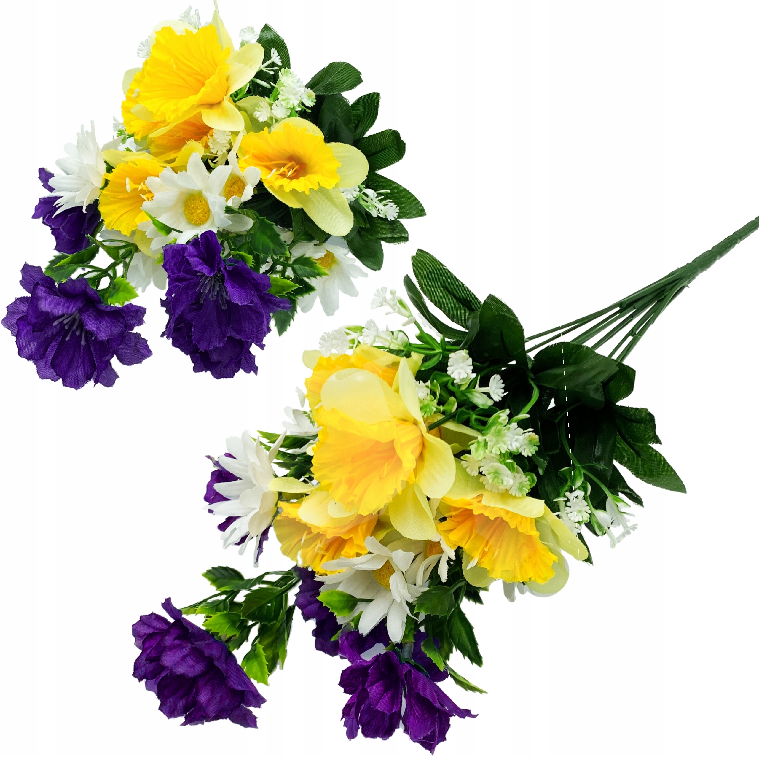 BUKIET KWIATÓW ŻONKILE DALIA KWIATY SZTUCZNE GĘSTY