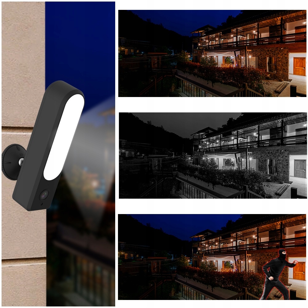 KAMERA Z LAMPĄ LED BEZPRZEWODOWA ZEWNĘTRZNA WIFI Technologia IP