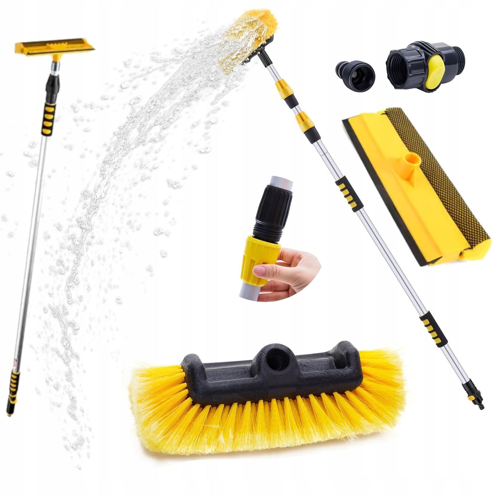 Szczotka Teleskopowa Kij Mycia Paneli Fotowoltaicznych Solarów Zestaw 5M