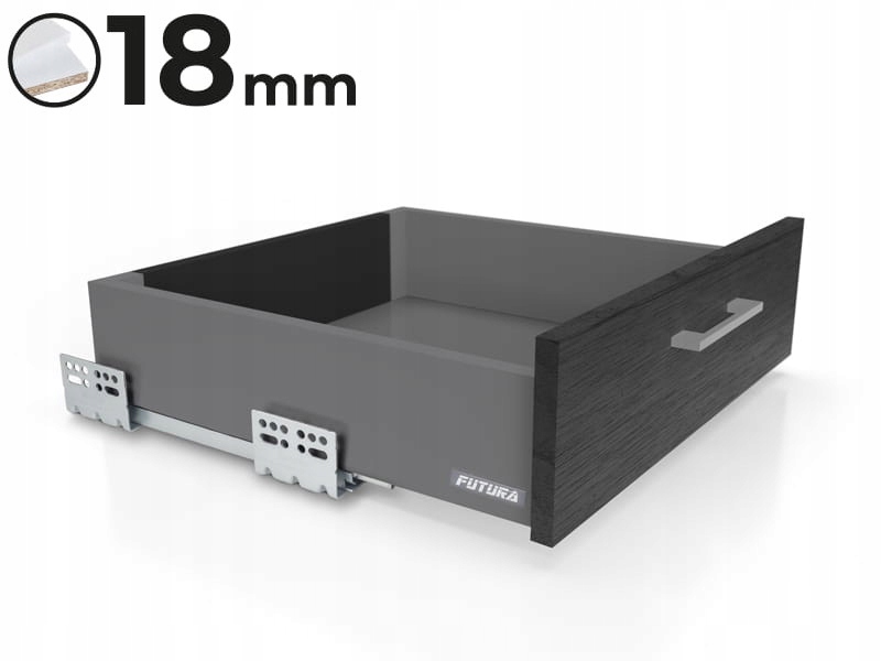 Szuflada Atm Futura Evo L-450 niska H-90 grafit, do płyty 18mm udźwig 40kg