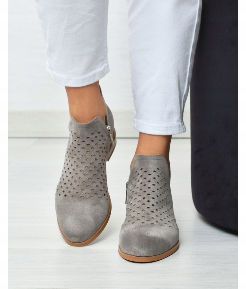 Botki damskie ażurowe Vinceza 58240 Szare 40 Rozmiar 40