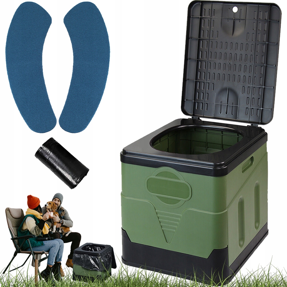 Turistická Přenosná Bivakovací Toaleta Skládací Wc 20 L S Pytlem Na Odpadky