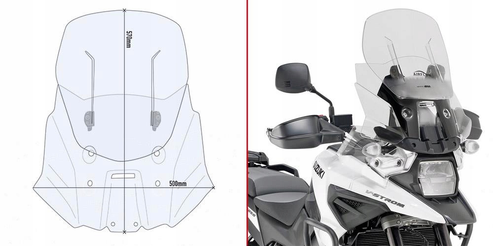 Sklo Givi nastaviteľné 'airflow' Suzuki V-strom 1050 (20)