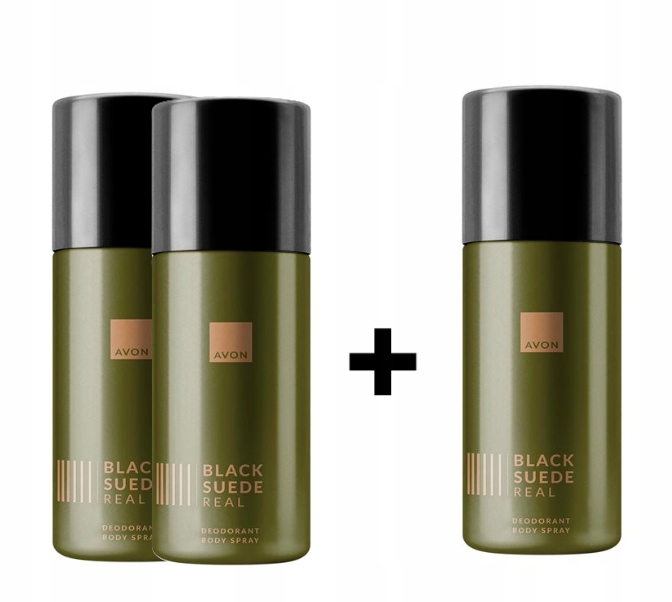 Avon 3x Suede Real Deodorant na tělo ve spreji pánský 150 ml x 2 1 bonus