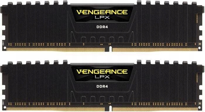 CORSAIR DDR4, 2400MHz 16GB 2x8GB DIMM, 16-16-16-39, XMP 2.0, Vengeance LPX black Heatspreader, Black PCB, 1.2V, for SKL — 8