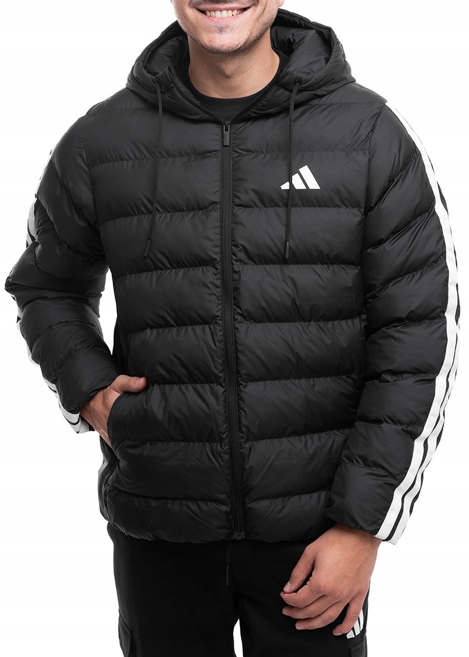 Zimní Bunda Pánská adidas s kapucí Péřová prošívaná Climawarm vel