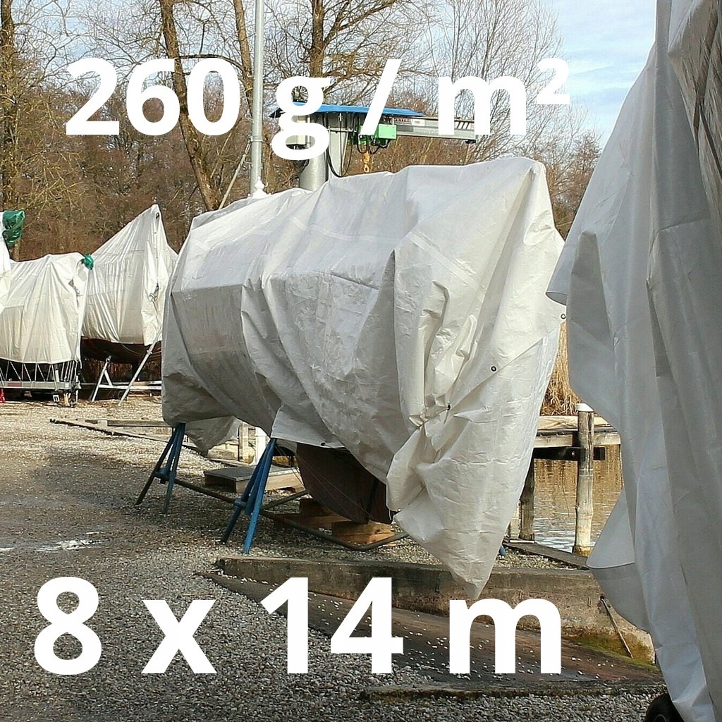 Zesílená plachta 8x14 m 260 g/m² s Uv oky, voděodolná
