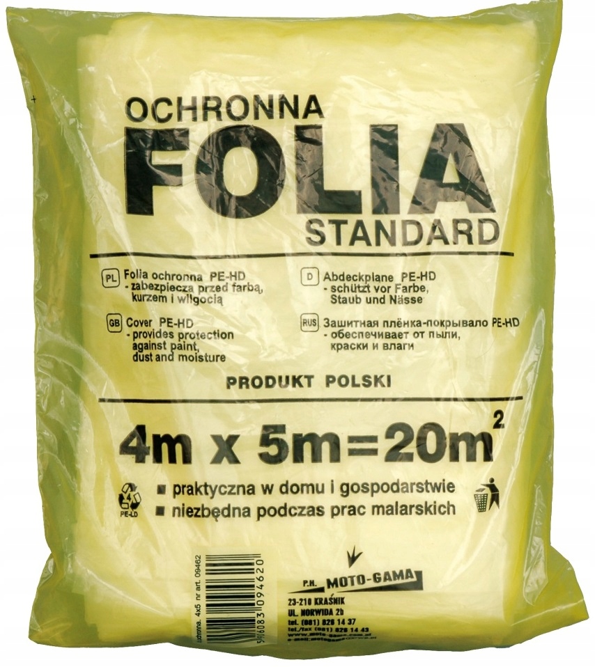

Folia Malarska Do Prac Remontowych Ochronna 4x5M