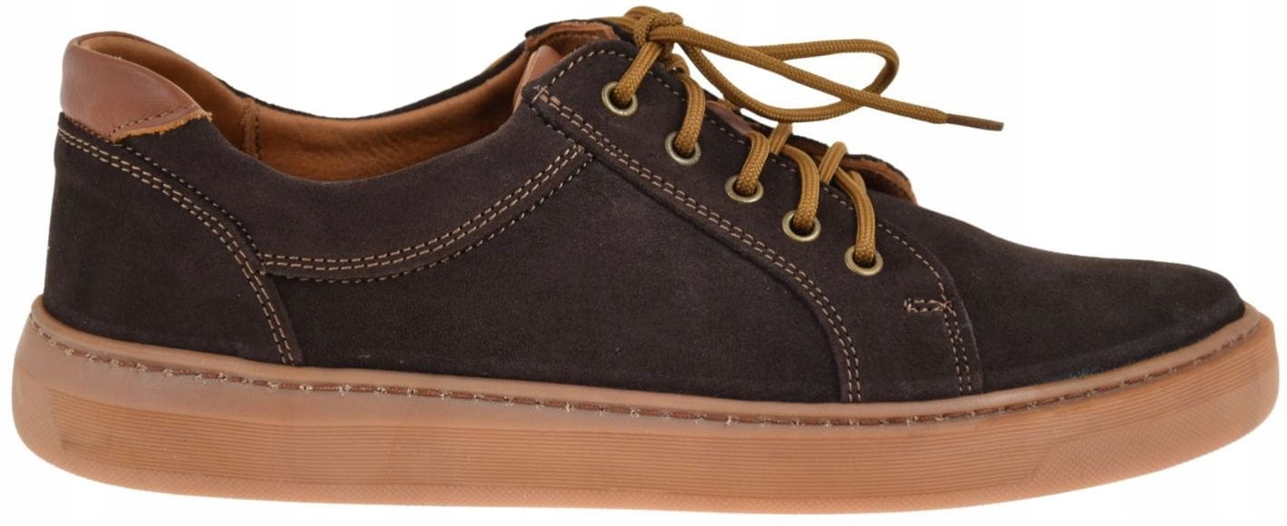 Stylové a pohodlné pánské polobotky z nubukové kůže hnědé casual Deta 7136 VEL.39