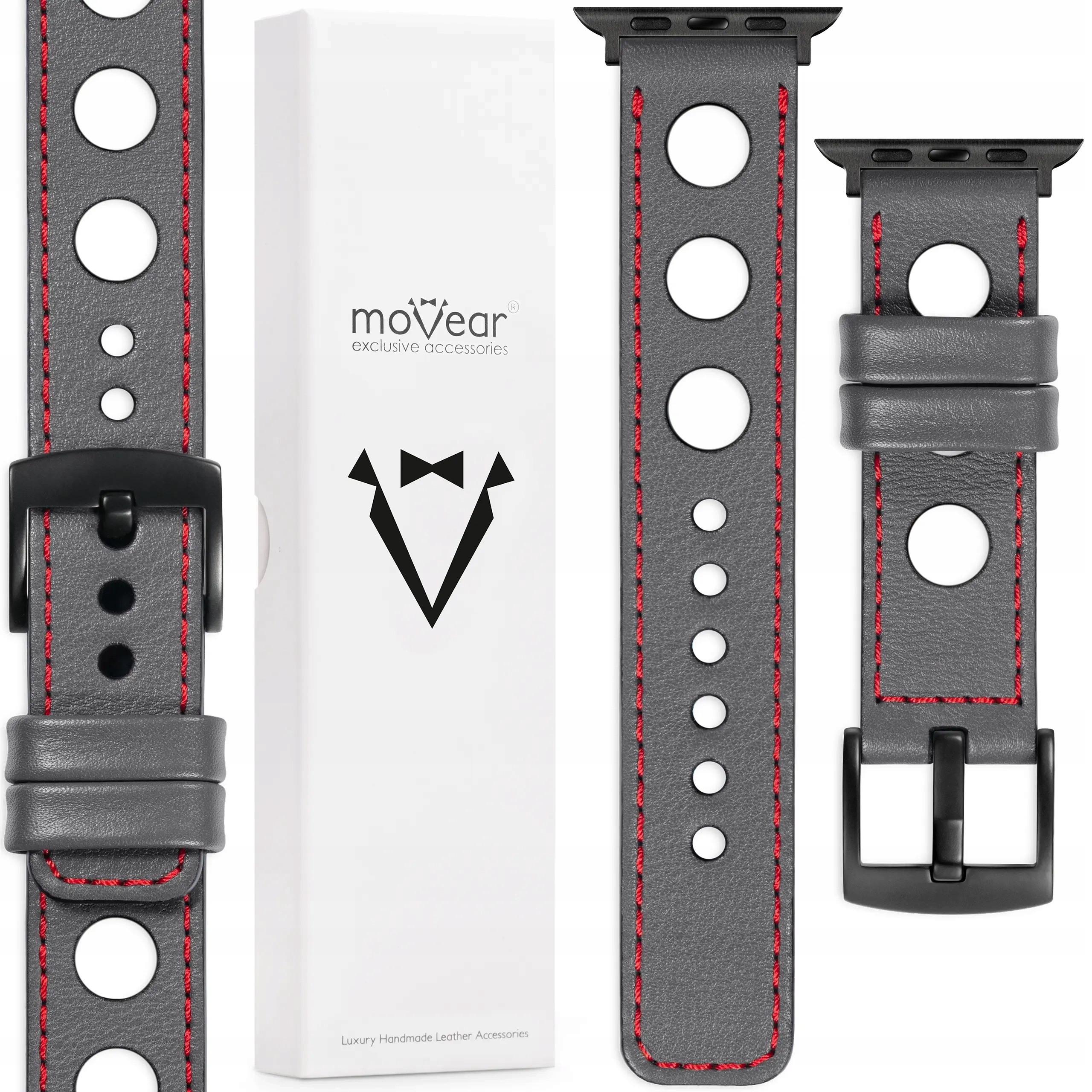 Kožený řemínek pro Apple Watch Ultra 10 9 8 7 6 5 Se Premium Movear