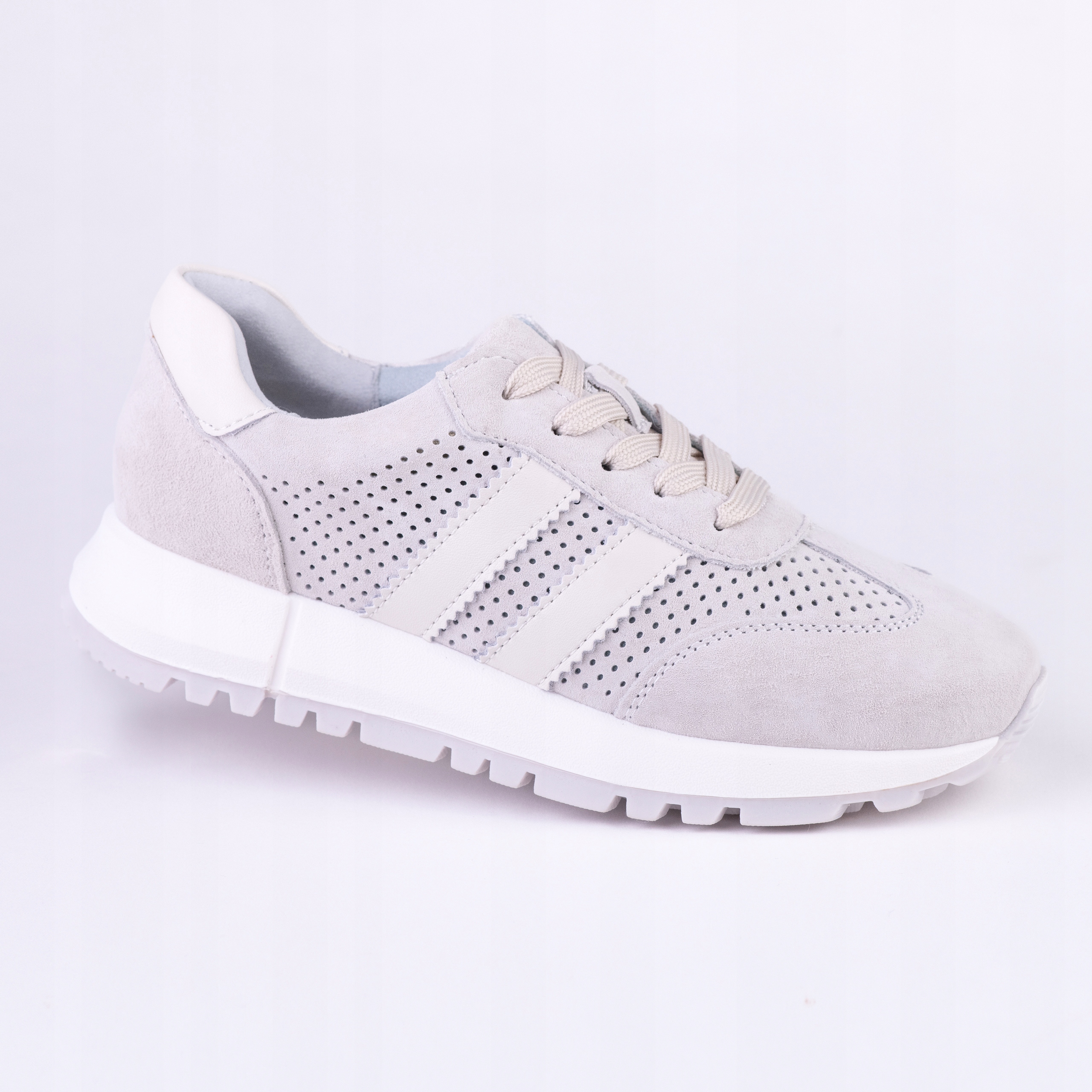 Dámské kožené sportovní tenisky Goodin GD-LX1157 semiš ažurová šedá 37