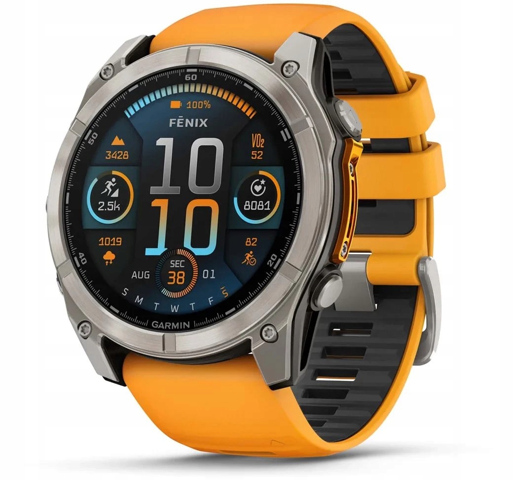 Zegarek sportowy Garmin Fenix 8 Amoled Sapphire Tytanowy Orange 51mm