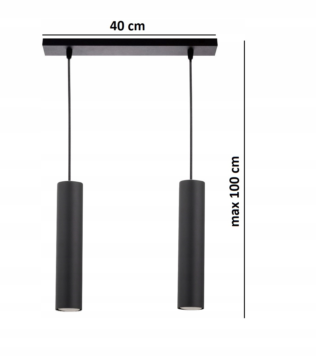 Lampa Wisząca Żyrandol Metalowe Tuby Led GU10 Kolekcja Tube