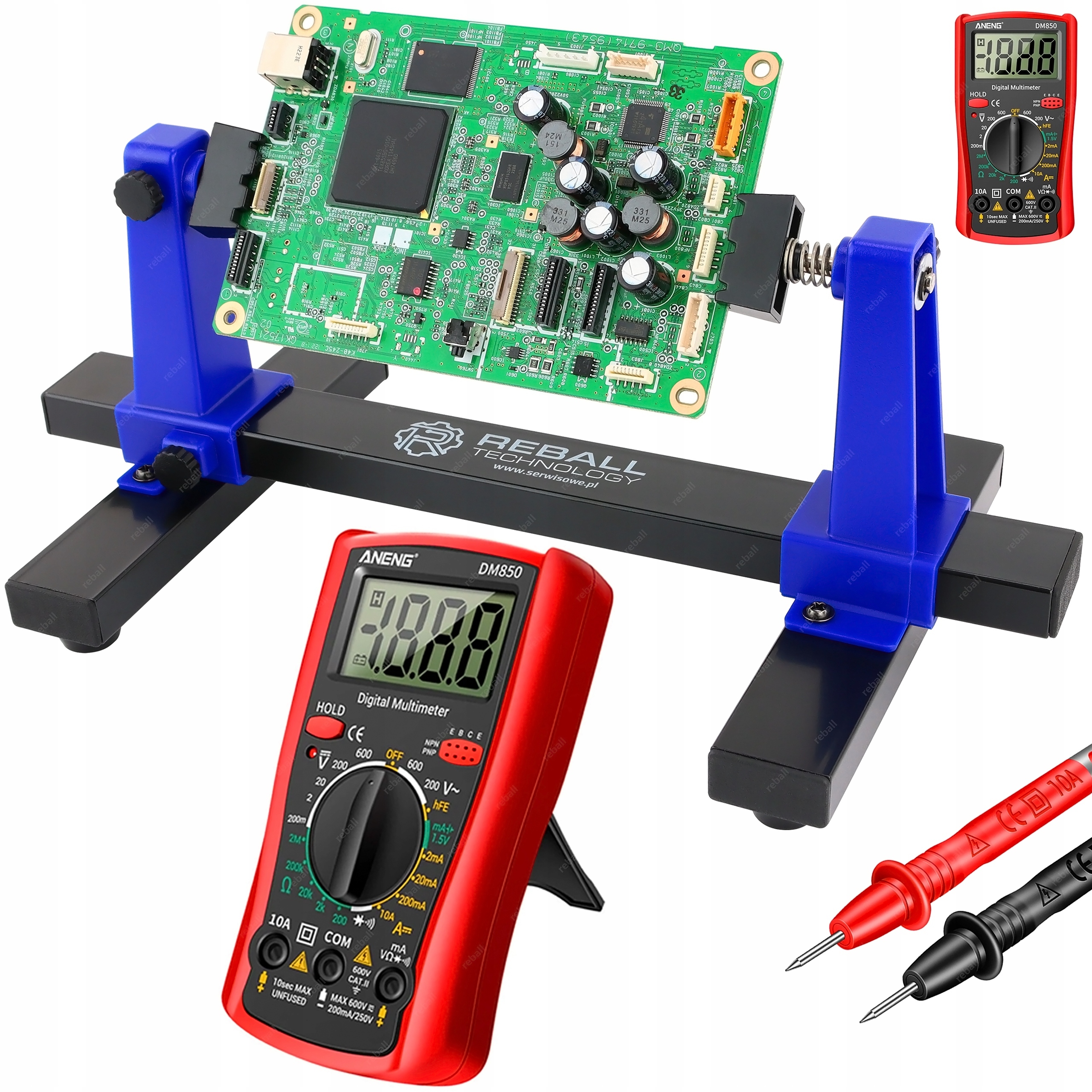 MULTIMETR RĘCZNY MIERNIK PRĄDU NAPIĘCIA ANENG DM850 + TRZECIA RĘKA ZD-11E