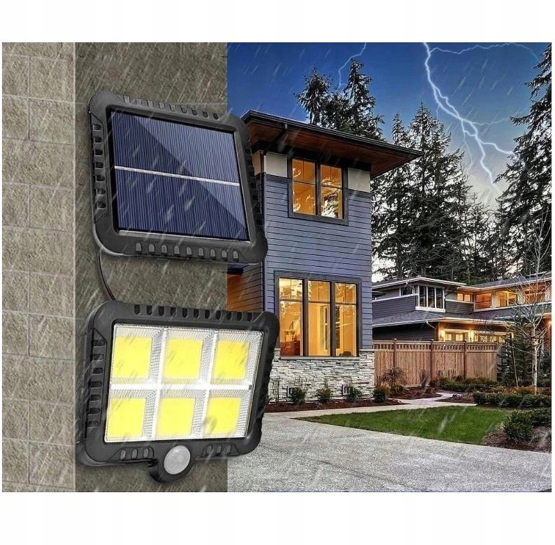 LAMPA latarnia SOLARNA LED CZUJNIK RUCHU ZMIERZCHU Strumień świetlny 5000 lm
