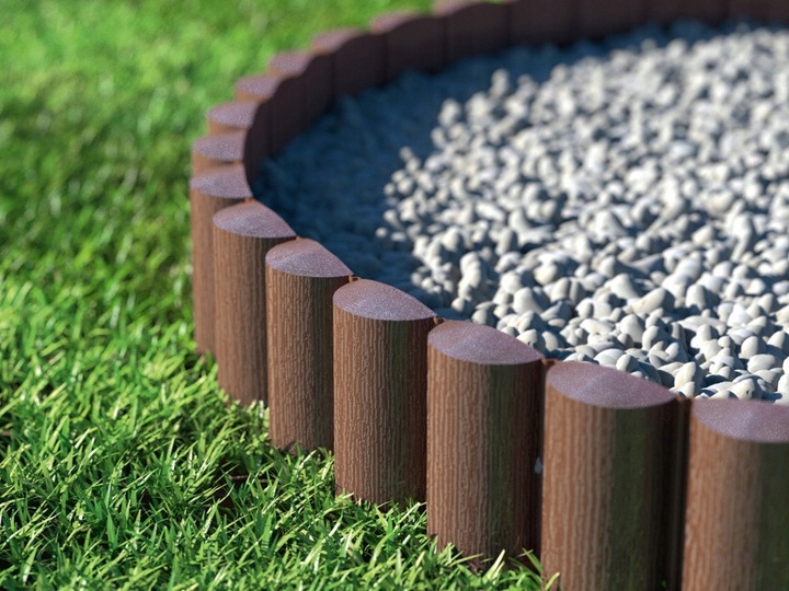 Palisada ogrodowa płotek plastikowy brąz 2,4m Wytrzymałe Obrzeże Trawnikowe Producent inna