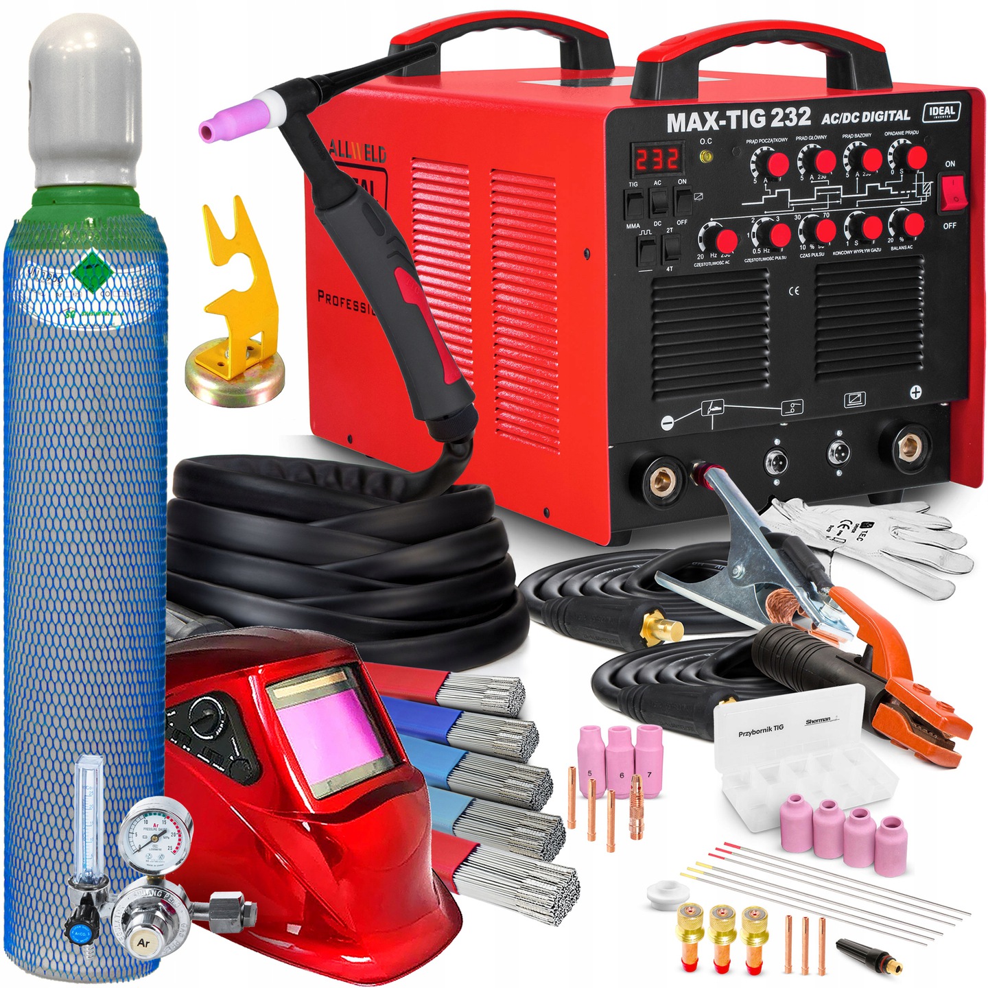 Invertorová Svářečka Ideal Max Tig 232 Mma Ac DC Puls 230V 200A Hliník