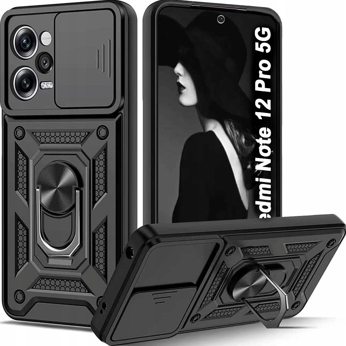 

Etui Pancerne Ring do Redmi Note 12 Pro 5G |+szkło