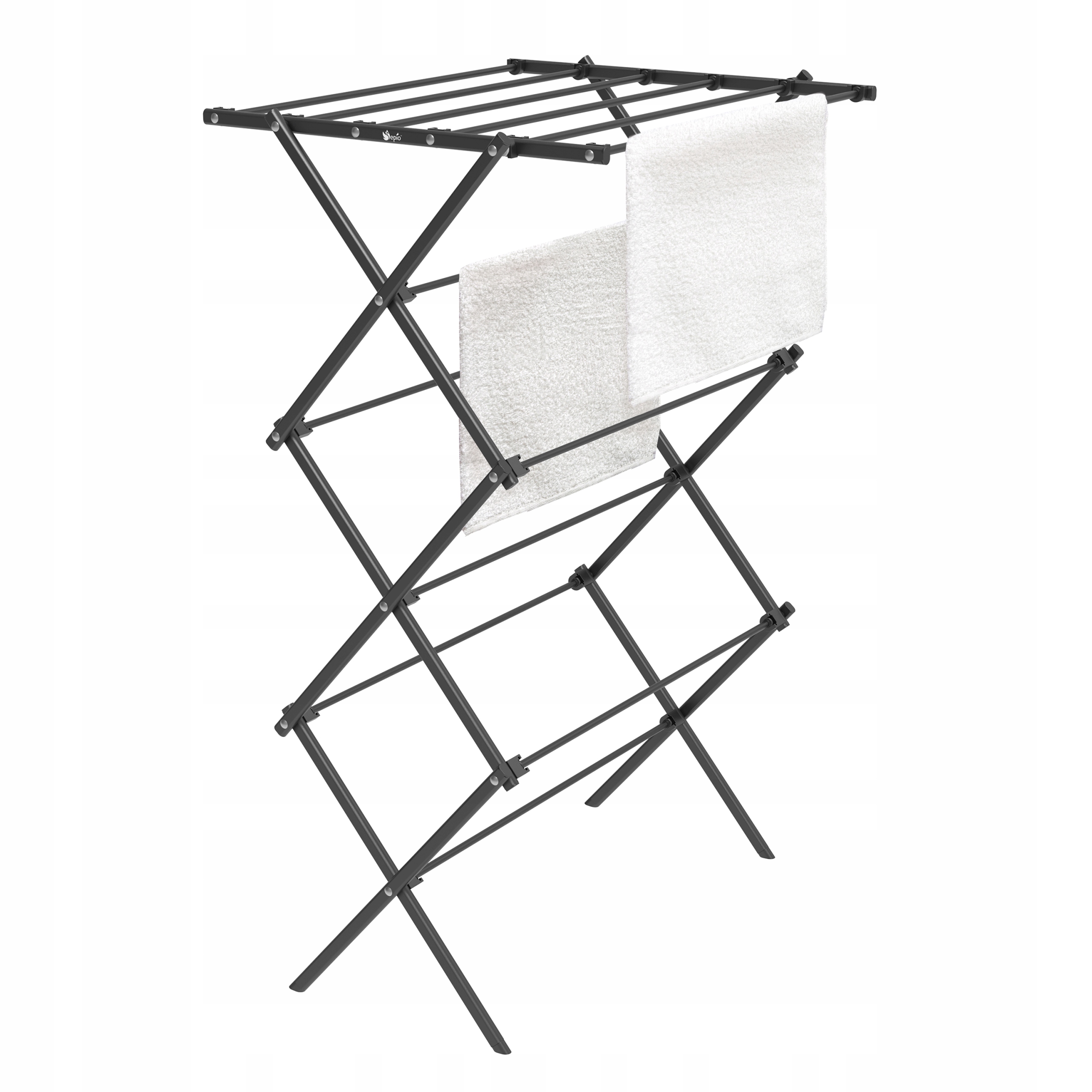 Levně Vertikální Sušák Na Prádlo Černý Skládací Odolný Koupelnový 9 M Odolný