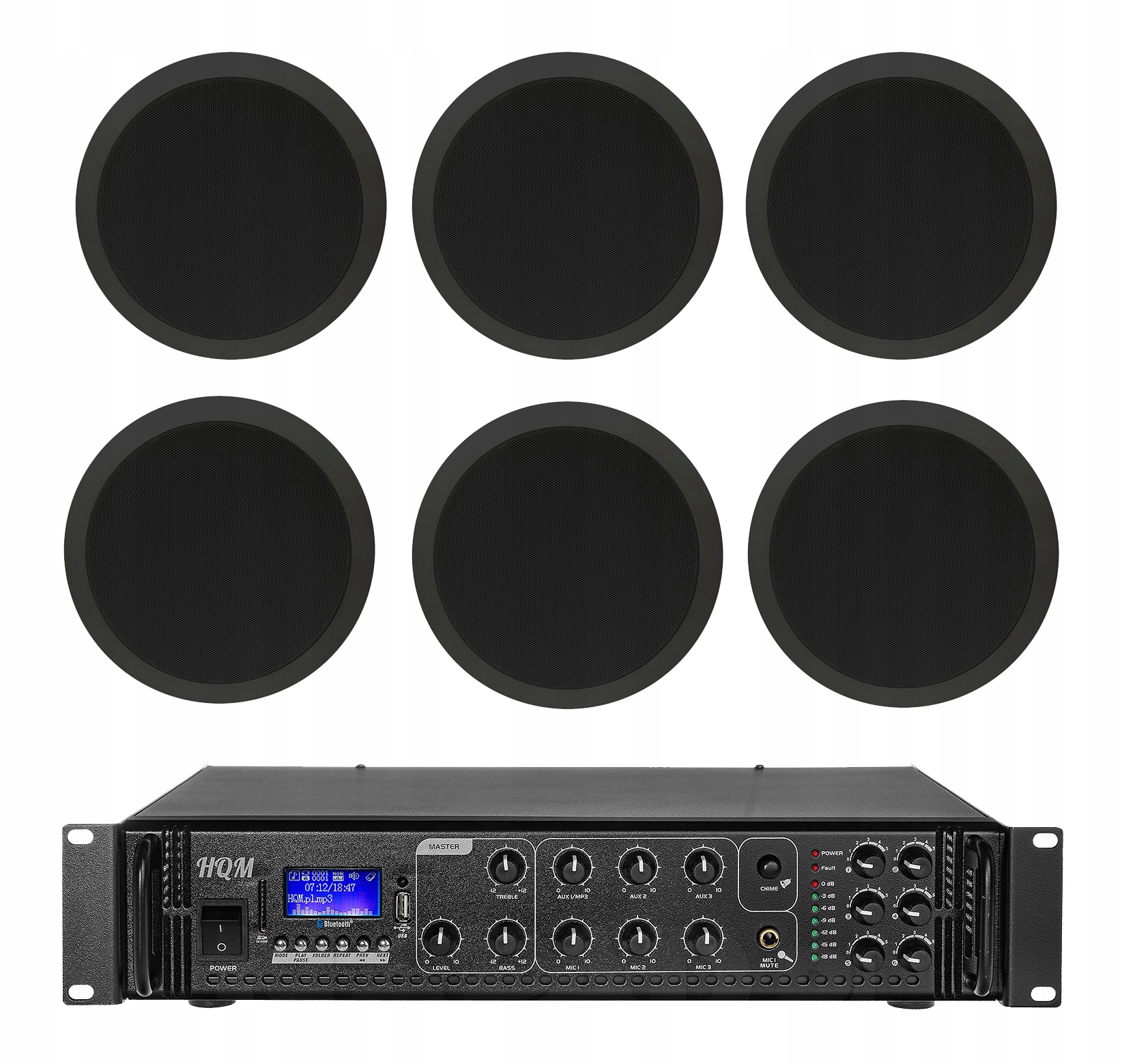 NAGŁOŚNIENIE SUFITOWE LOKALU BIURA SKLEPU RESTAURACJI SALONU DOMU 6 CZARNE