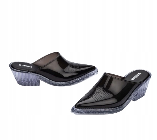 Melissa Casual Černé Lakované Nazouváky S Průhlednou Podrážkou 35/36 T7A