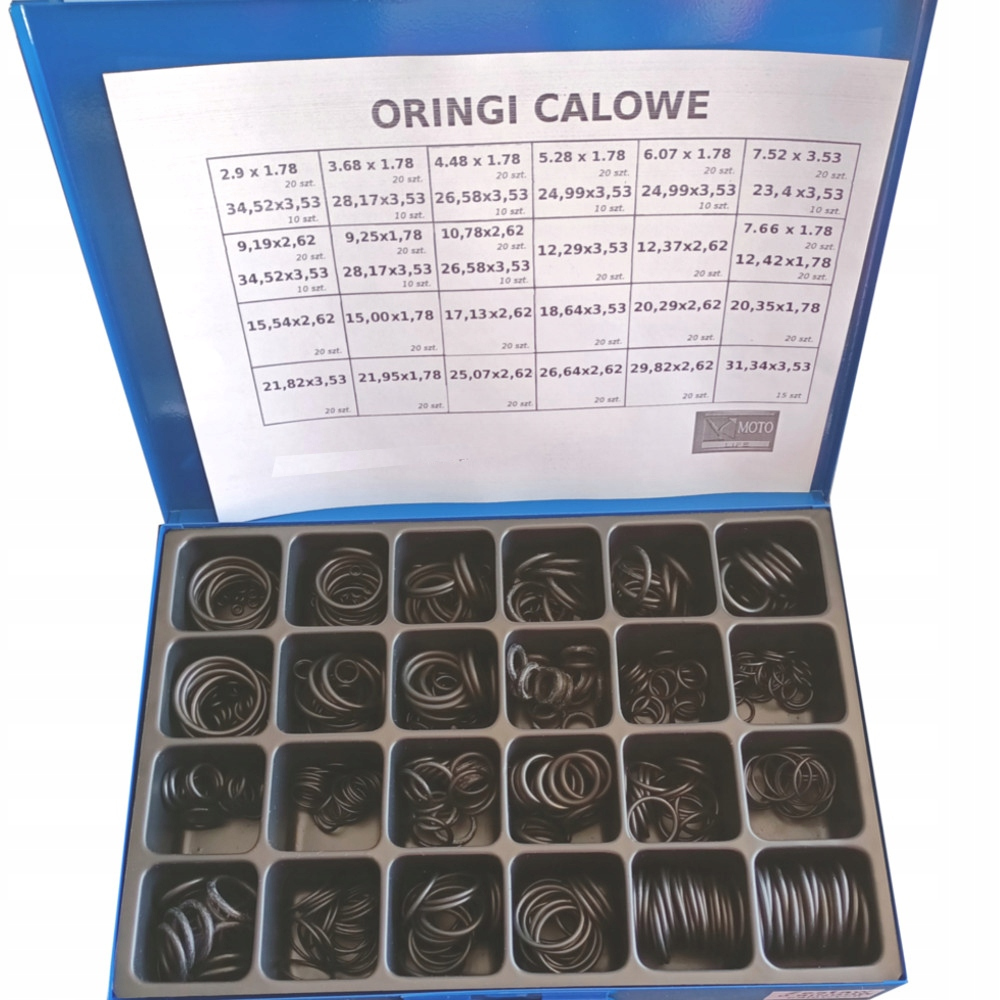 Zestaw Oringi Oring olejoodporne Calowe 585 szt