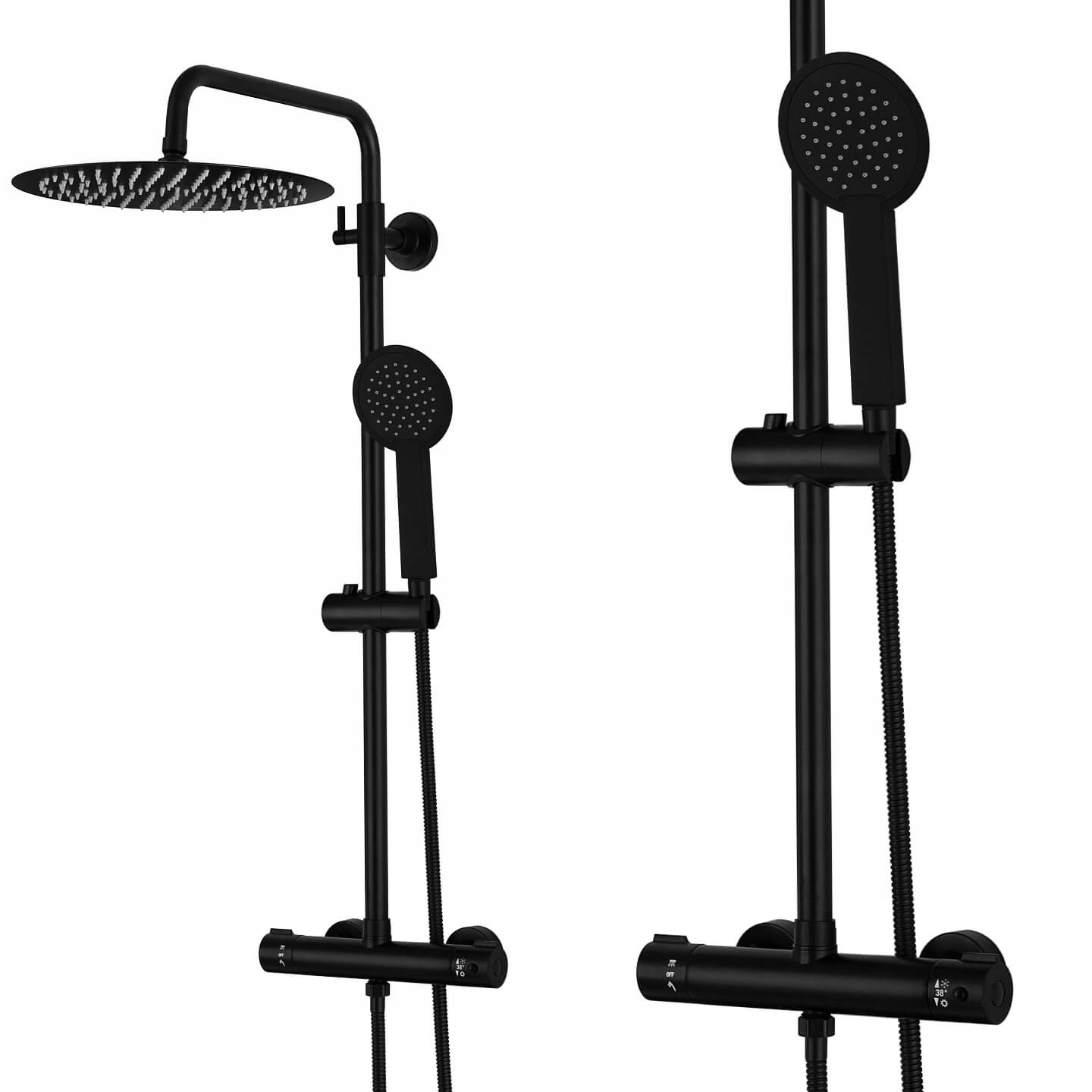 Čierny Sprchový Set S Termostatom