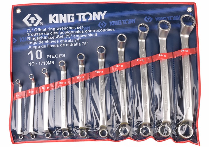 King Tony Očkové Kľúče Ohnuté 10 Ks 6 32MM