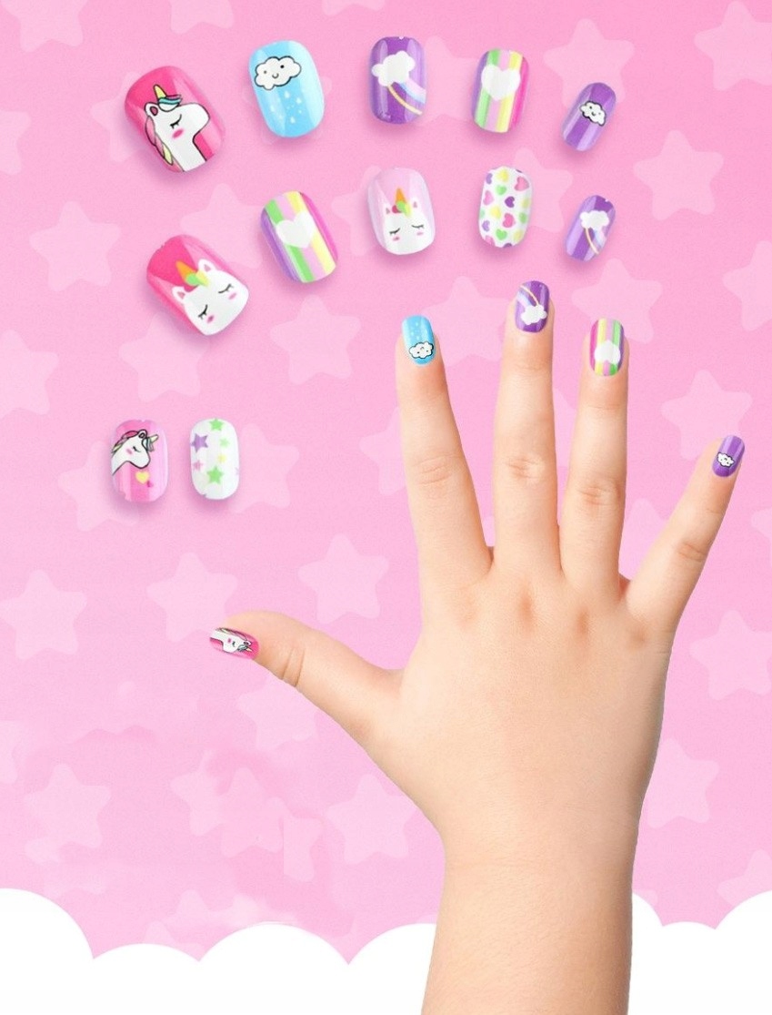 Kolorowe Paznokcie samoprzylepne Tipsy Jednorożec Marka del-sol