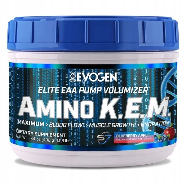 Evogen Amino K.e.m. Eaa, Apple Blueberry, prášek, 492 g
