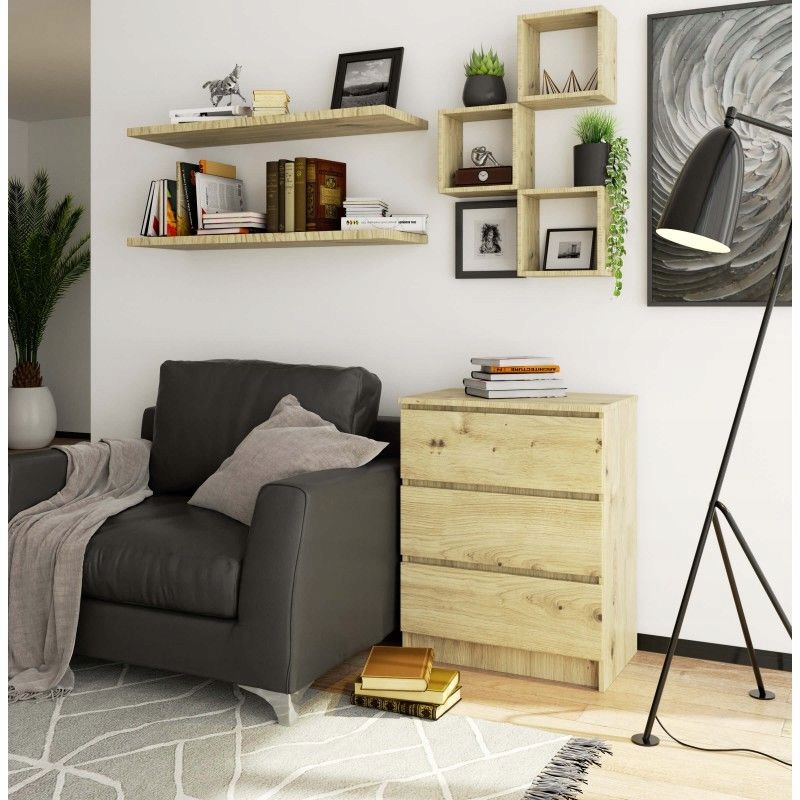 NOWOCZESNA KOMODA SALON SYPIALNIA MEBLE 3 SZUFLADY komoda szafka szuflady Głębokość szuflady 34 cm