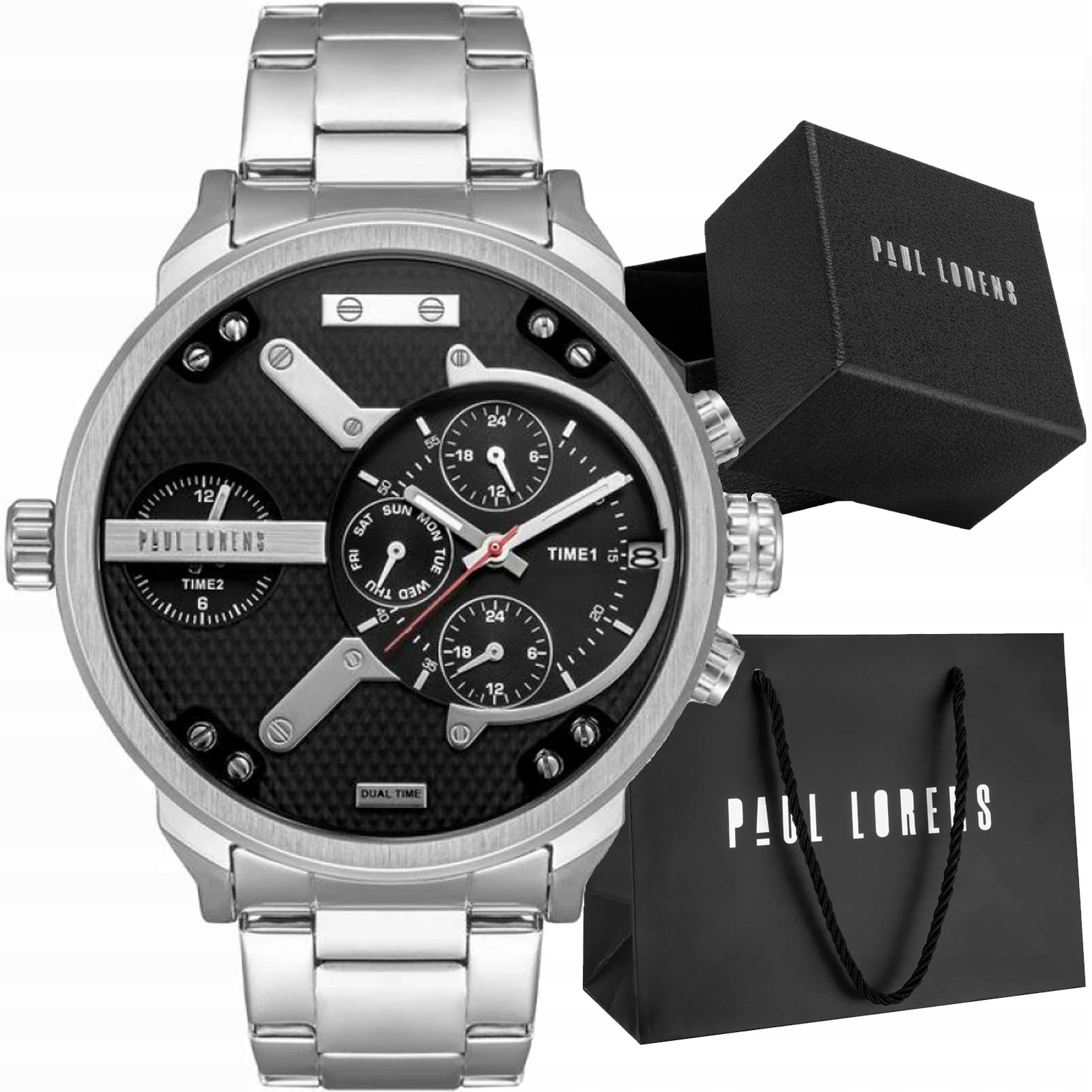 Pánské hodinky Paul Lorens PL20021B-1C1, sportovní design Datovače