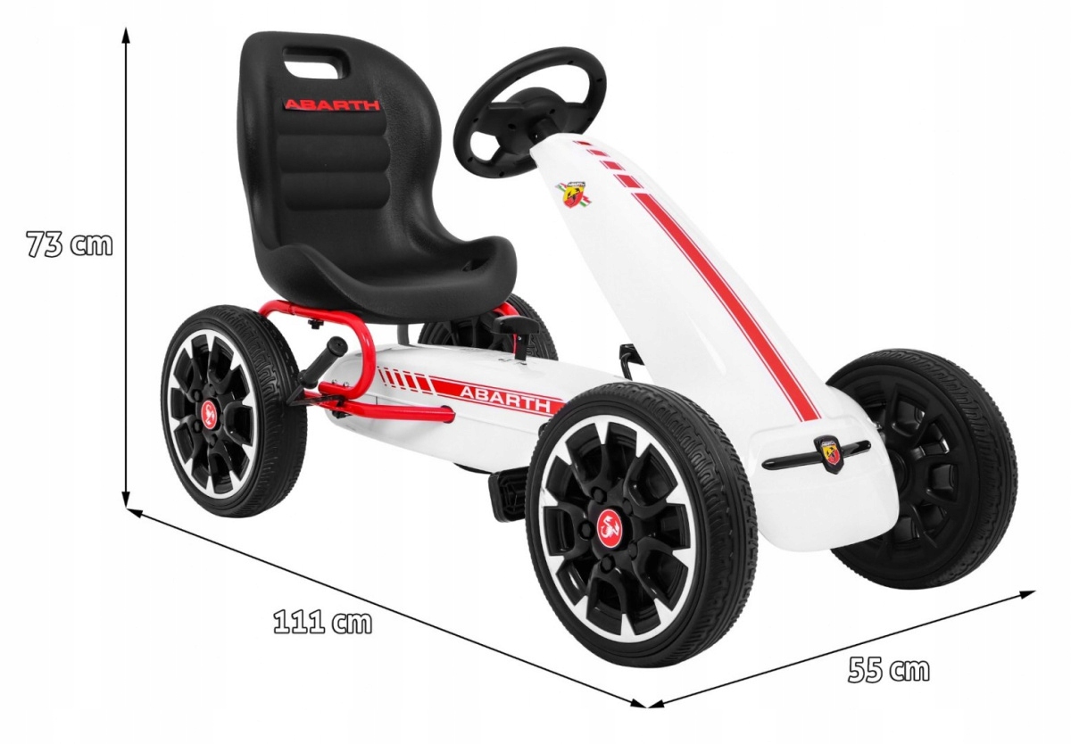Gokart ABARTH na pedały dla dzieci Hamulec ręczny Wolny bieg PB9388A Stan opakowania oryginalne