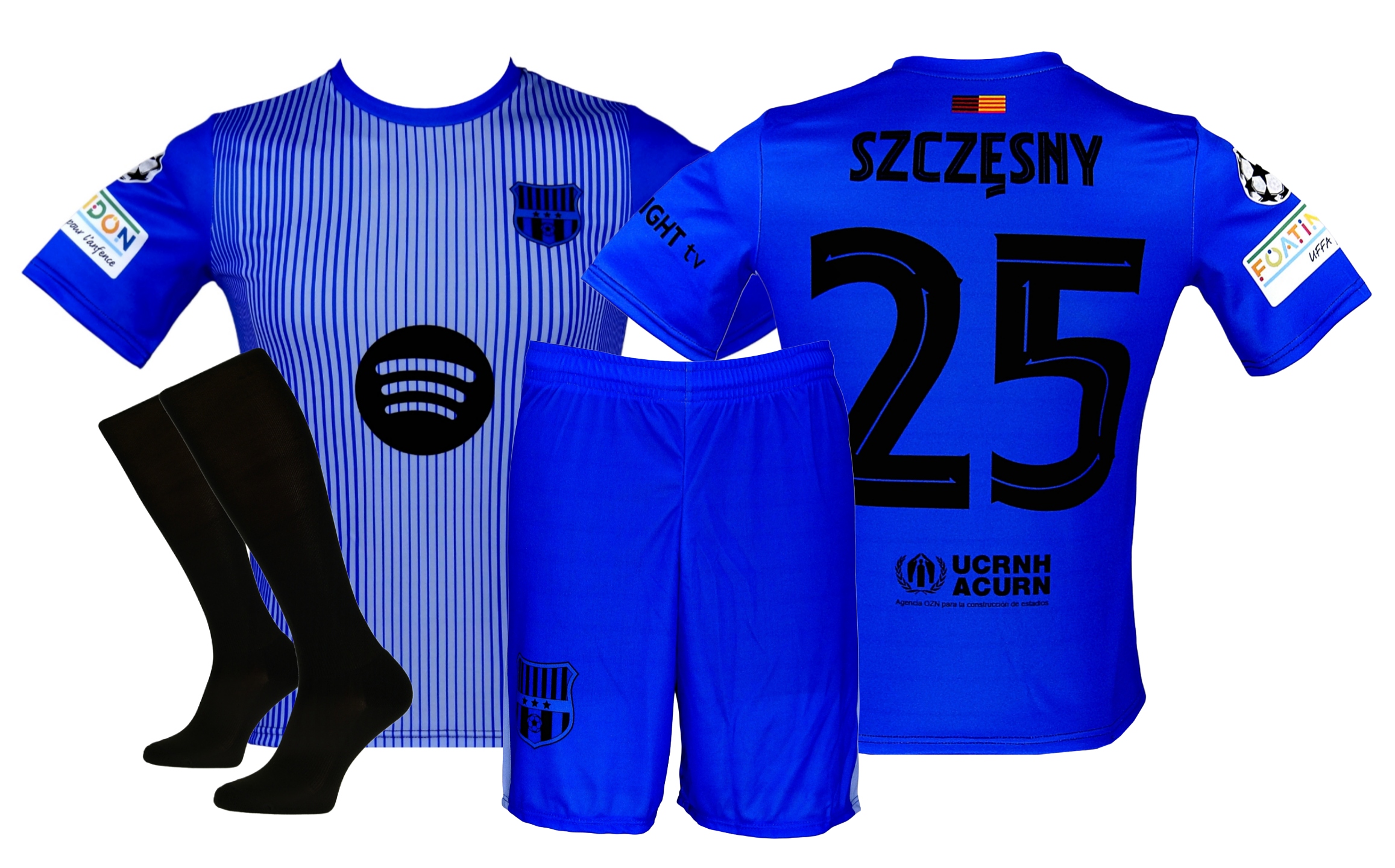 Szczęsny Barcelona (s) strój koszulka spodenki getry Niebieski roz. 122