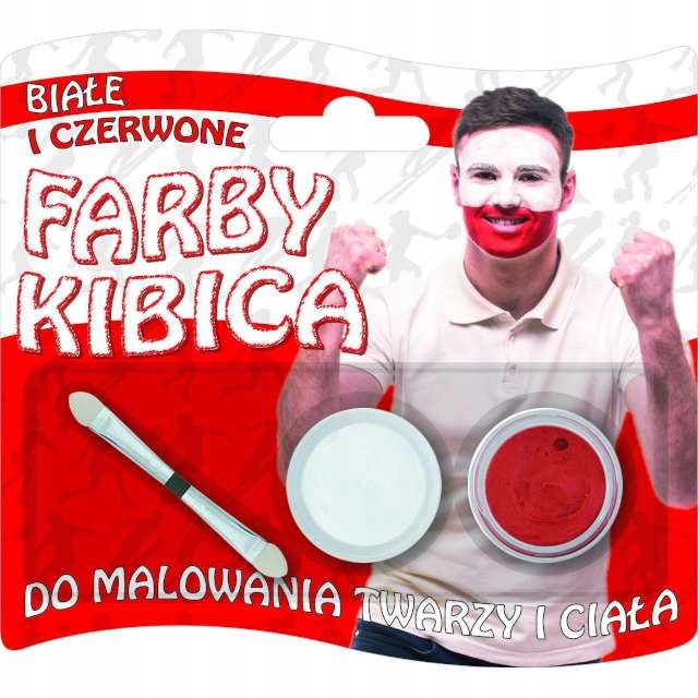 farbki do twarzy KIBICA biało czerwone farby POLSKA mecz REPREZENTACJI euro