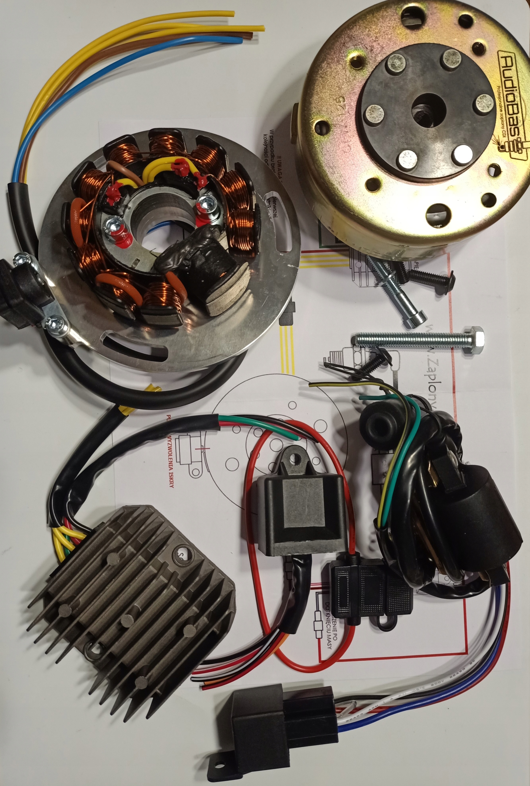 APARAT ZAPŁONOWY STATOR WSK 175 3F CDI ZESTAW PL