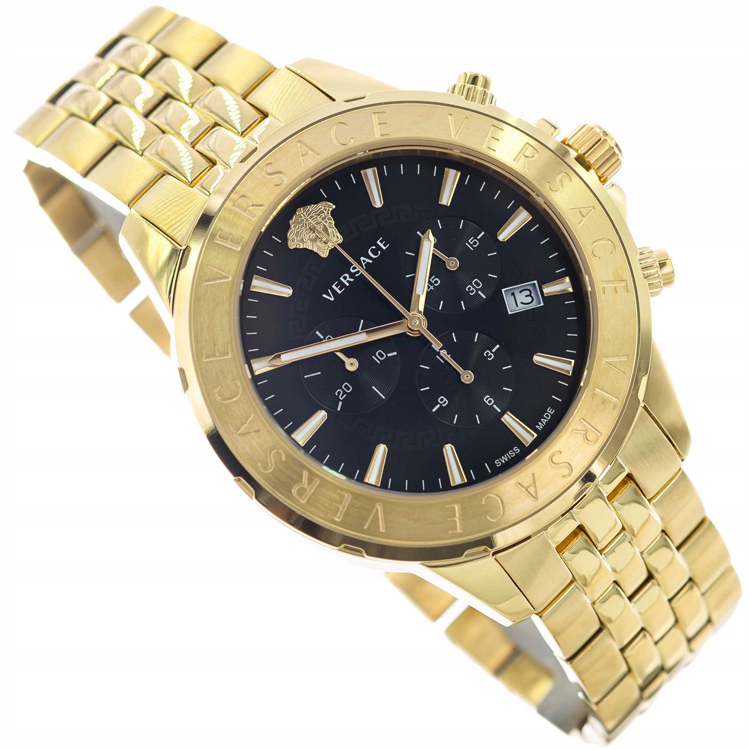 Pánské Hodinky Versace VEV602123 Signature Chrono Zlaté Na Náramku