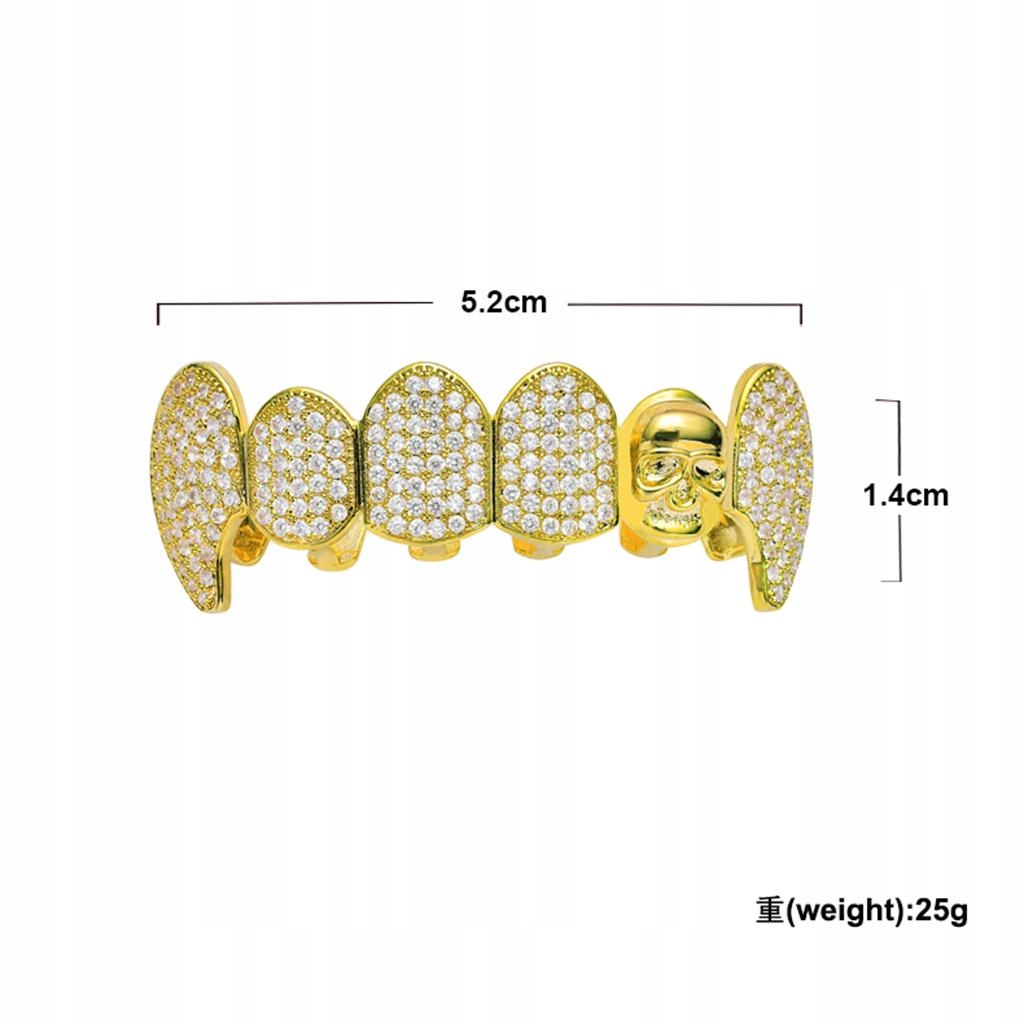 Pozłacane 18-karatowe mikrocyrkonowe kryłowe Typ zęby