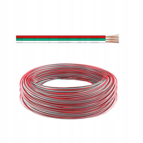 PRZEWÓD DO TAŚM LED 3X075mm 1m AWG18