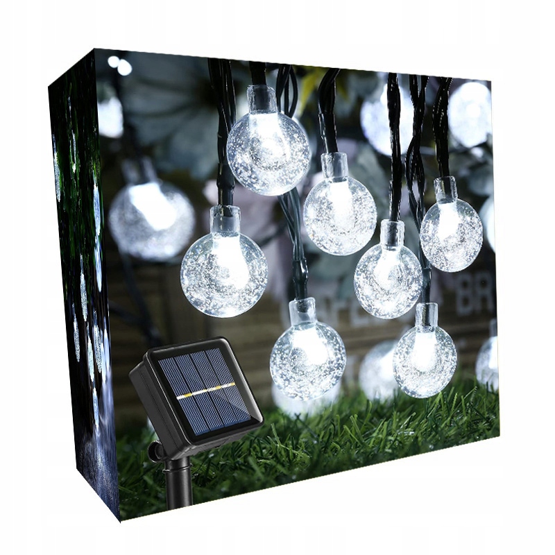 GIRLANDA ŚWIETLNA LAMPKI OGRODOWE SOLARNE 32M 300 LED KULKI BALKON TARAS
