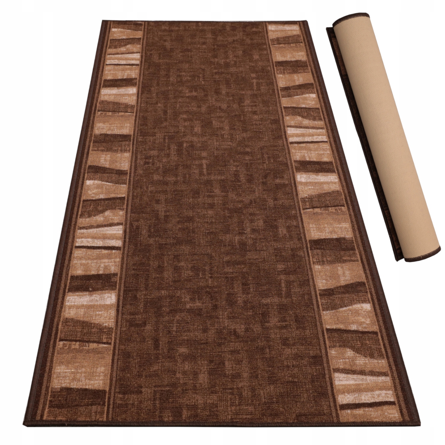 Koberec Běhoun do předsíně protiskluzový 80x220, hotový, obšitý Zorro Brown