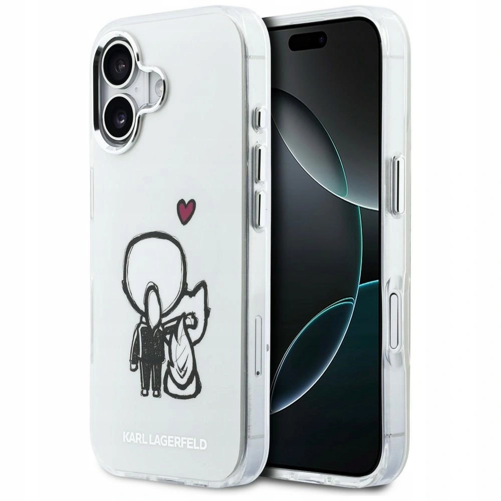 Pouzdro Karl Lagerfeld Karl & Choupette Back MagSafe pro iPhone 17 průhledné