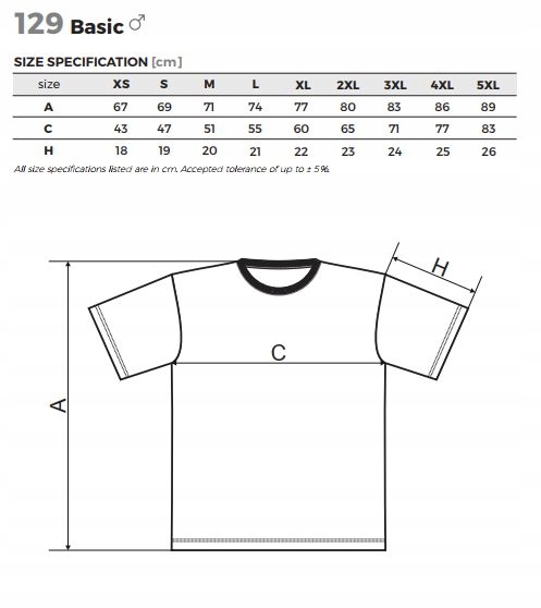 Koszulka T-shirt Malfini BASIC 129 chabrowy M Rozmiar M