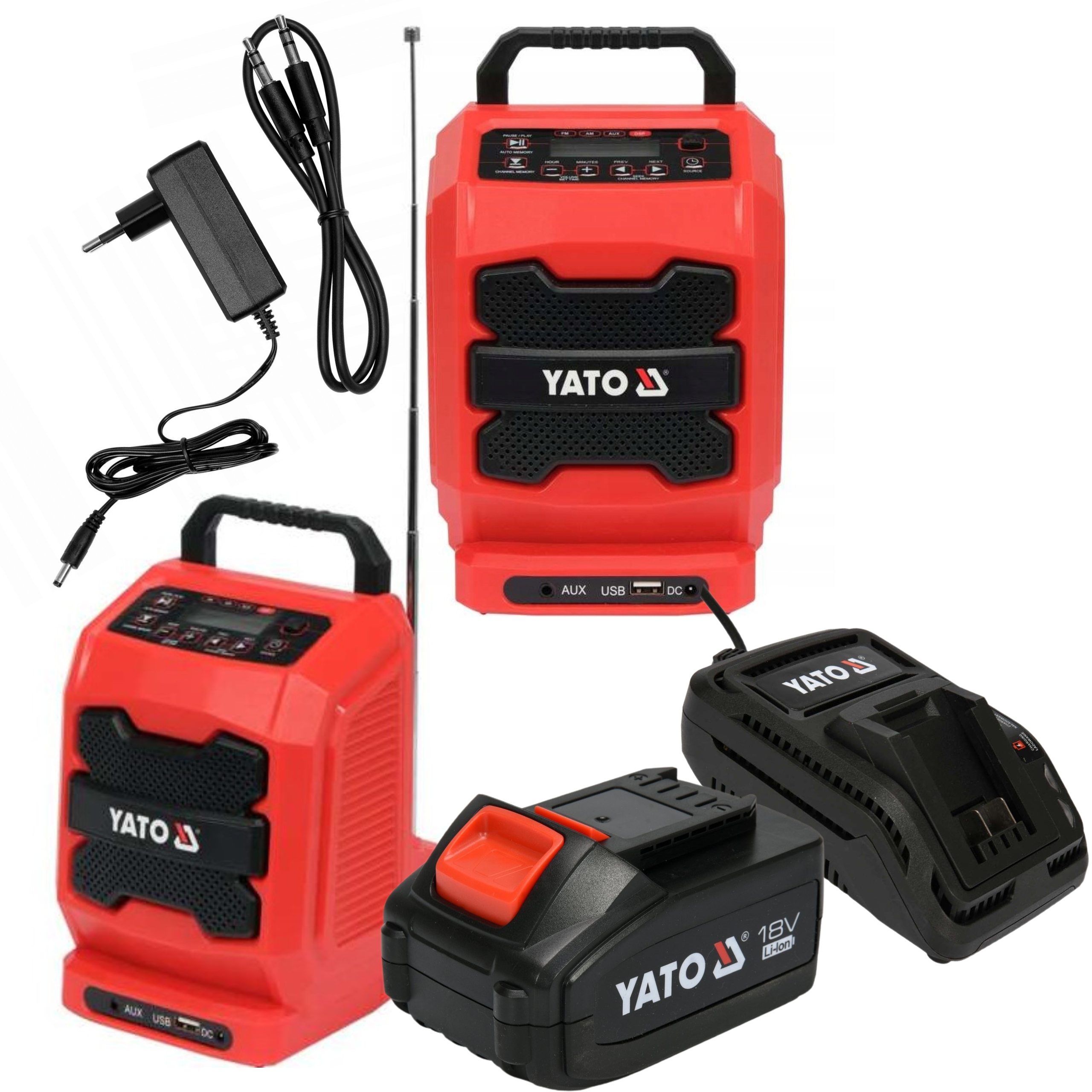 YATO RADIO BUDOWLANE AKUMULATOROWO SIECIOWE +4Ah