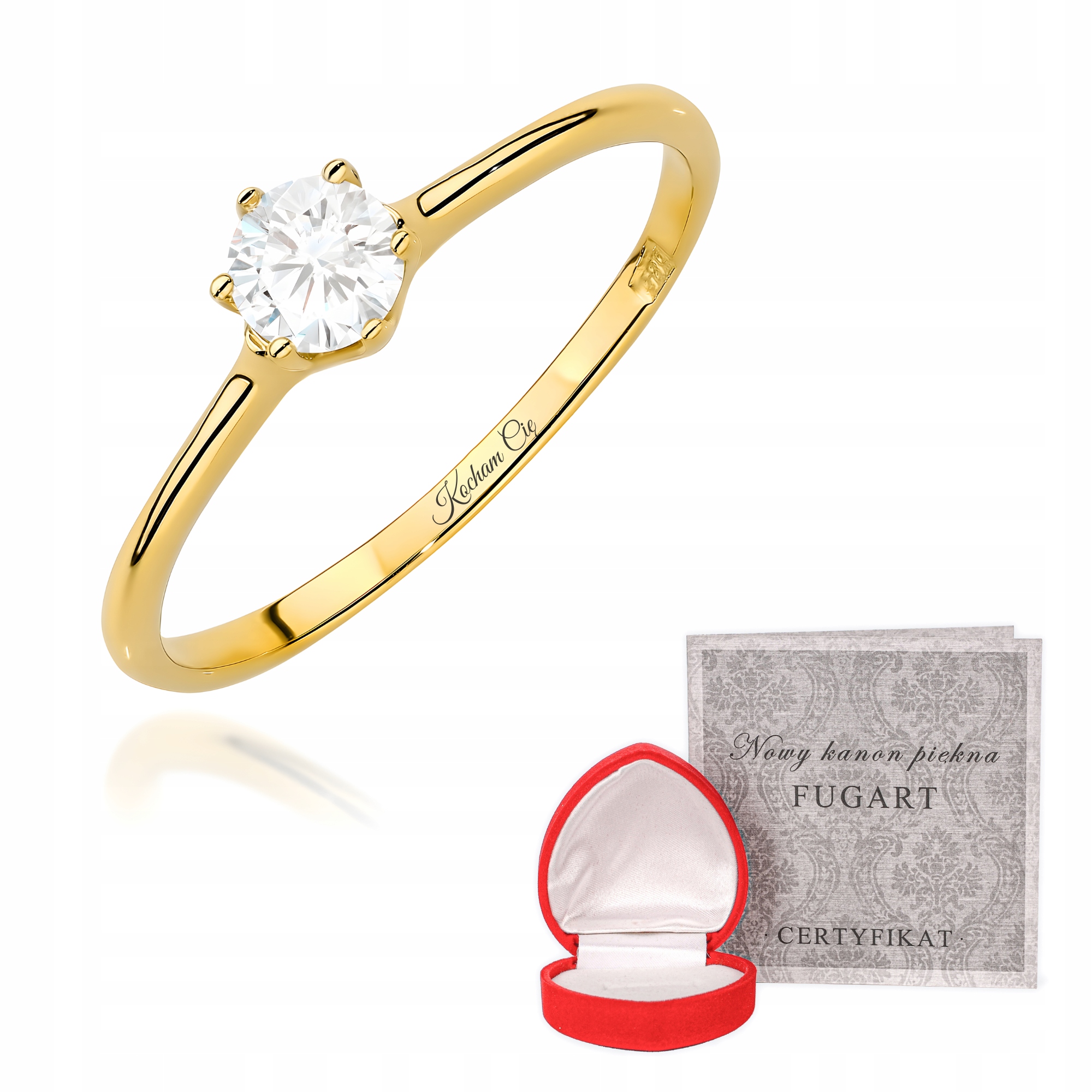 Zlatý Prstýnek Klasický 585 S Diamantem 0.26CT r23