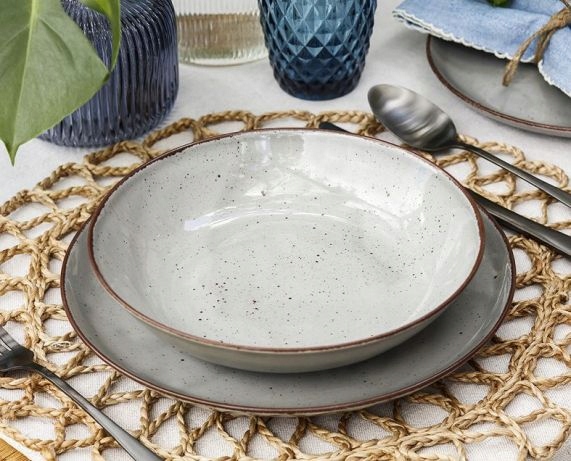 

Serwis komplet obiadowy Chodzież Szary 6 os 18 el